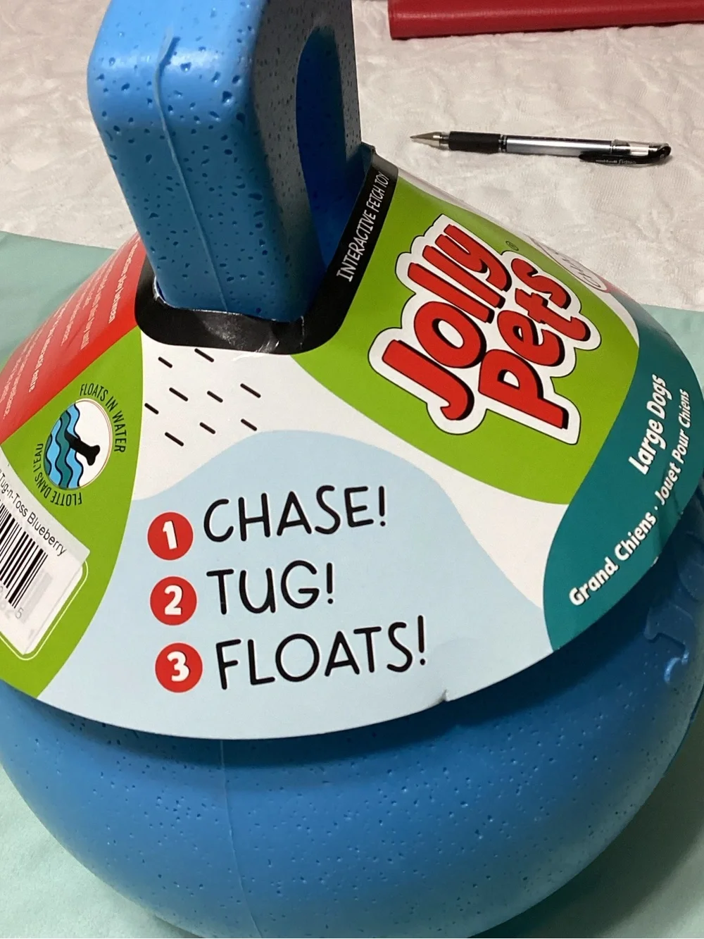 Jolly Pets Interactive Tug-n-toss Fetch Chase Ball for Large Dogs